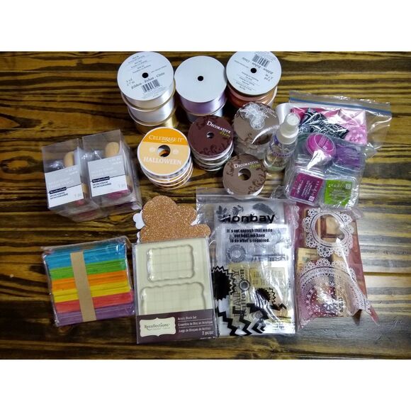 Crafting Supplies Lot Stamps Ribbon - Picture 2 of 11
